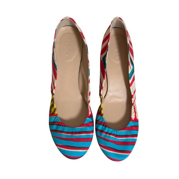 J.Crew Multicolor Textile Ballet Flats - Size 9.5 - Picture 1 of 3